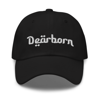 'Dearborn' Dad Hat | White/Black Embroidery