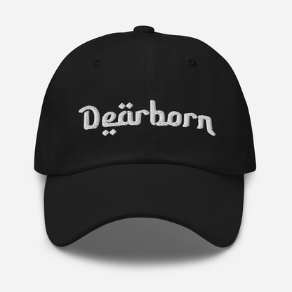 'Dearborn' Dad Hat | White/Black Embroidery