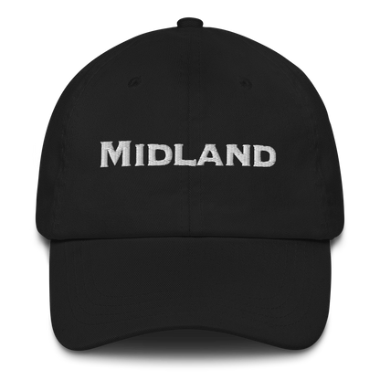 'Midland' Dad Hat | White/Black Embrodery