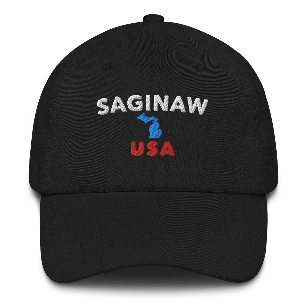 'Saginaw USA' Dad Hat (w/ Michigan Outline)