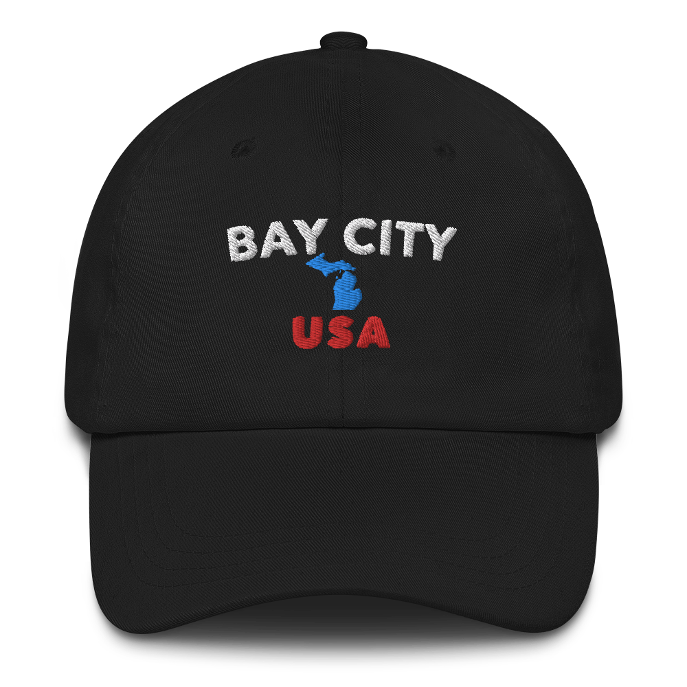 'Bay City USA' Dad Hat (w/ Michigan Outline)