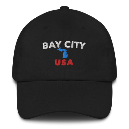 'Bay City USA' Dad Hat (w/ Michigan Outline)