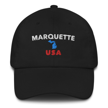 'Marquette USA' Dad Hat (w/ Michigan Outline)
