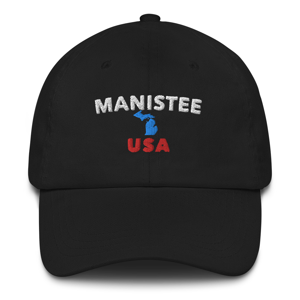 'Manistee USA' Dad Hat (w/ Michigan Outline)