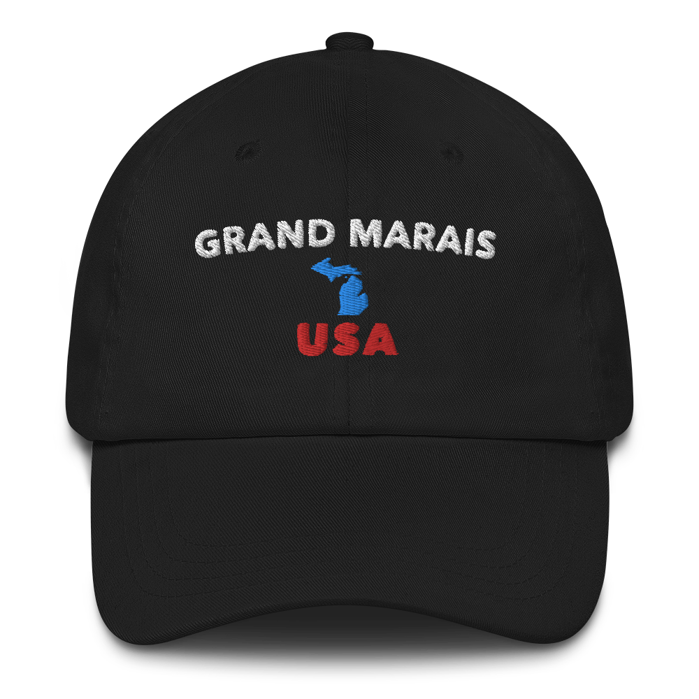 'Grand Marais USA' Dad Hat (w/ Michigan Outline)