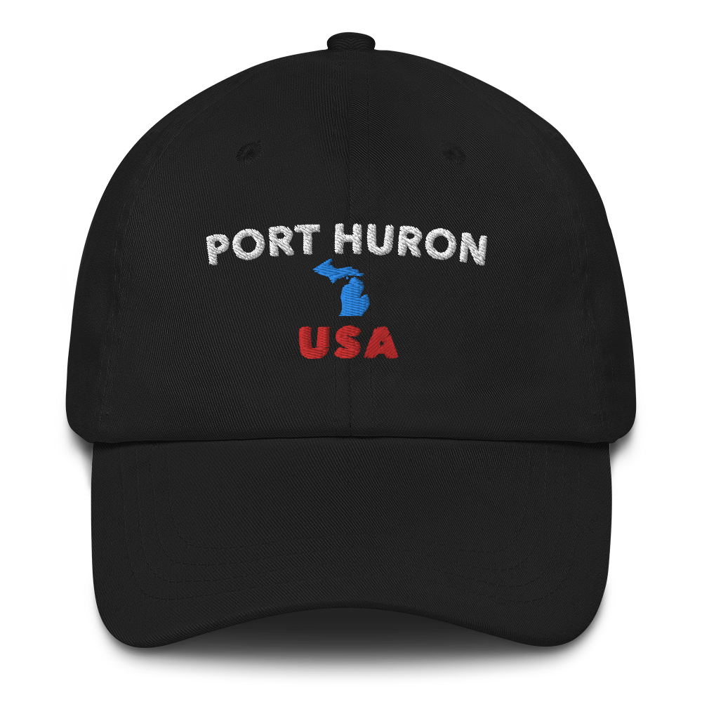 'Port Huron USA' Dad Hat (w/Michigan Outline)