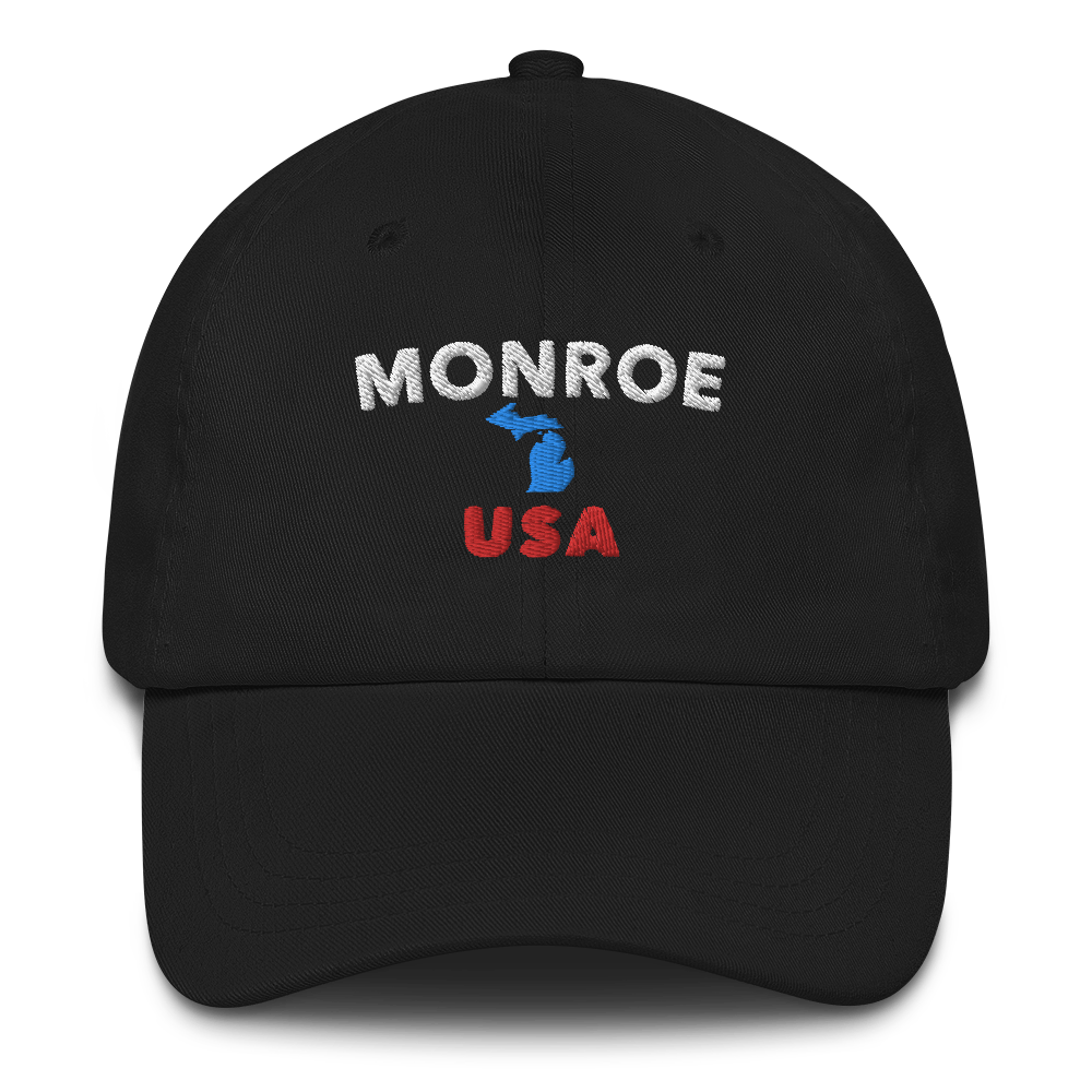 'Monroe USA' Dad Hat (w/ Michigan Outline)