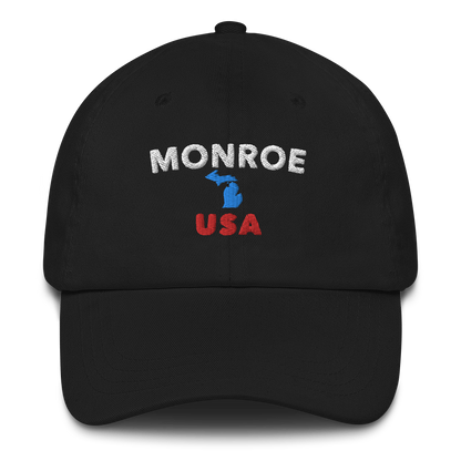 'Monroe USA' Dad Hat (w/ Michigan Outline)