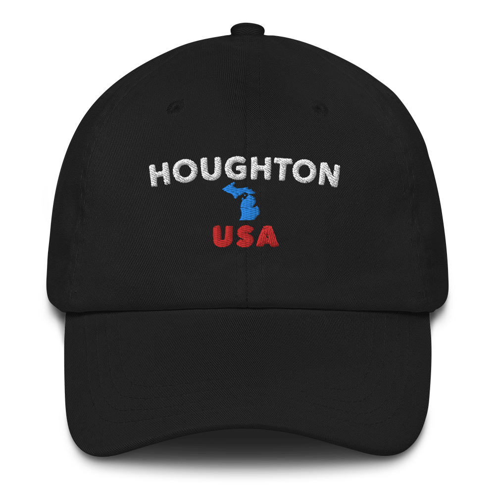 'Houghton USA' Dad Hat (w/ Michigan Outline)