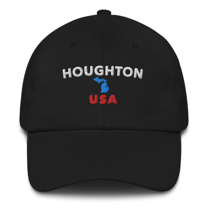 'Houghton USA' Dad Hat (w/ Michigan Outline)