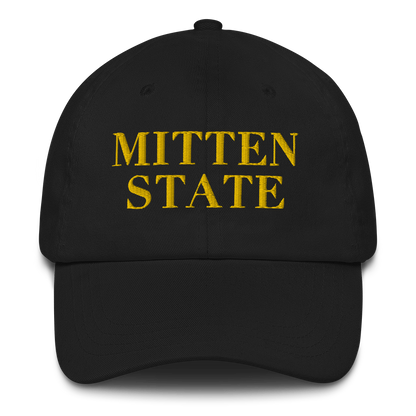 Michigan 'Mitten State' Dad Hat (Didone Font) | Gold Embroidery