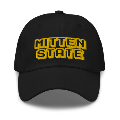 Michigan 'Mitten State' Dad Hat (Arcade Font) | Gold Embroidery