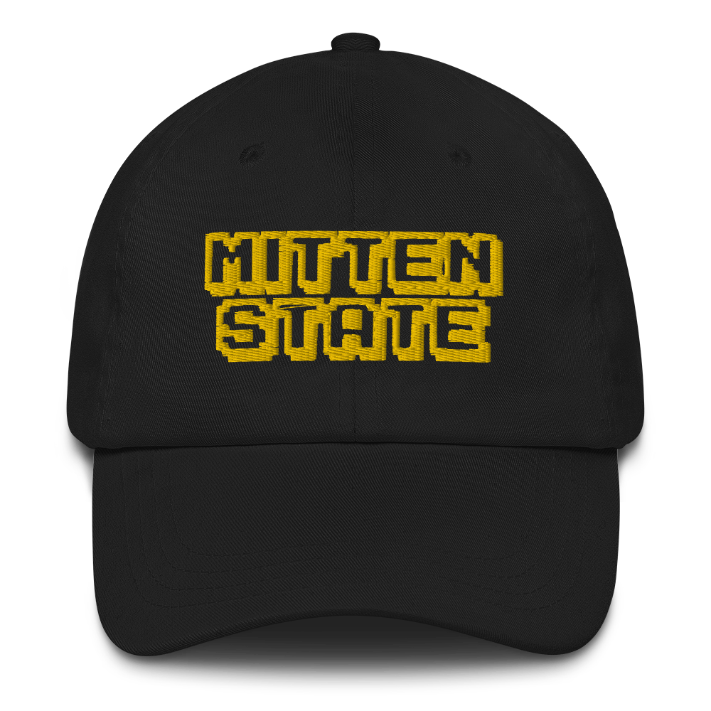 Michigan 'Mitten State' Dad Hat (Arcade Font) | Gold Embroidery