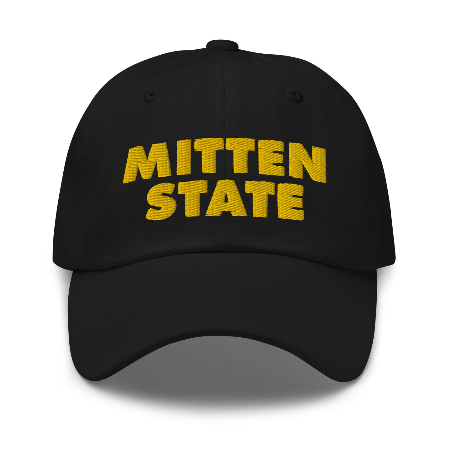 Michigan 'Mitten State' Dad Hat (Geometric Sans Font) | Gold Embroidery