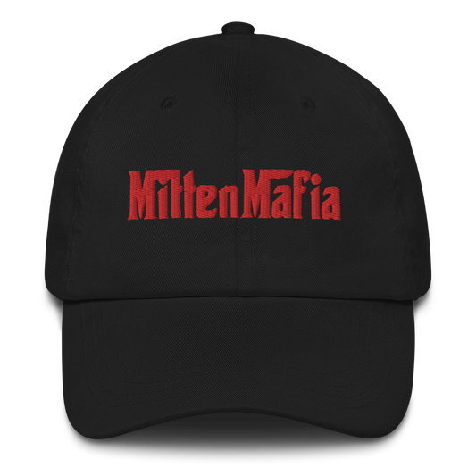 Michigan 'MittenMafia' Dad Hat (Gangster Font) | Red Embroidery