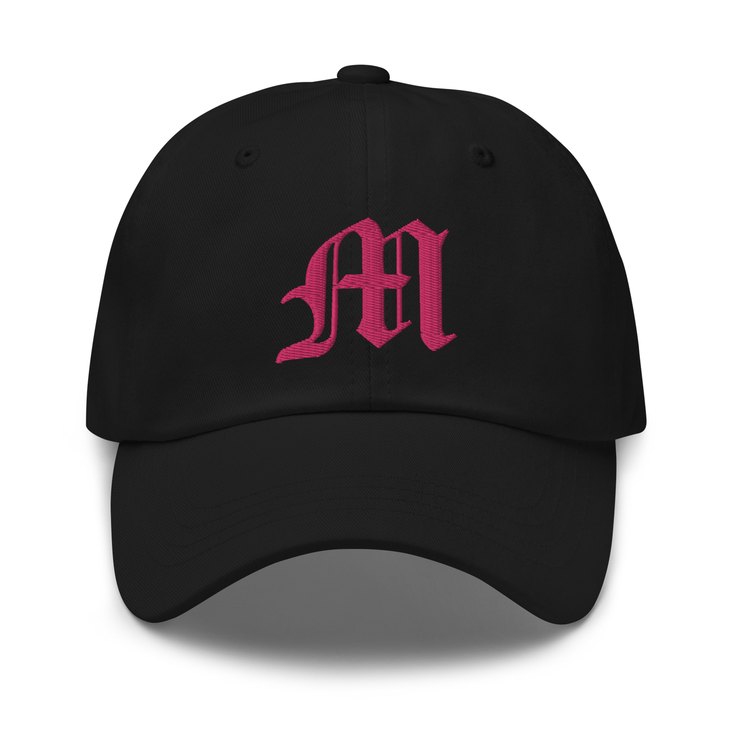 Old English 'M' Dad Hat (w/ 'Michigan' Back Design) | Pink Embroidery