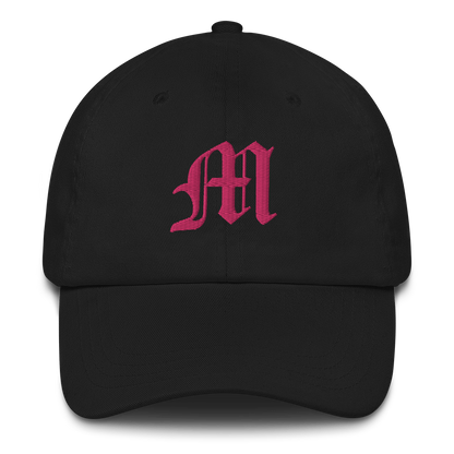 Old English 'M' Dad Hat (w/ 'Michigan' Back Design) | Pink Embroidery