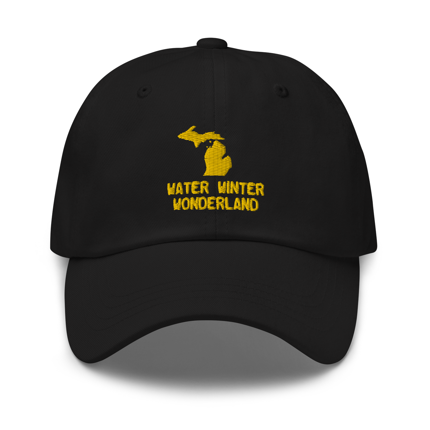 'Water Winter Wonderland' Dad Hat (w/ Michigan Outline) | Gold Embroidery