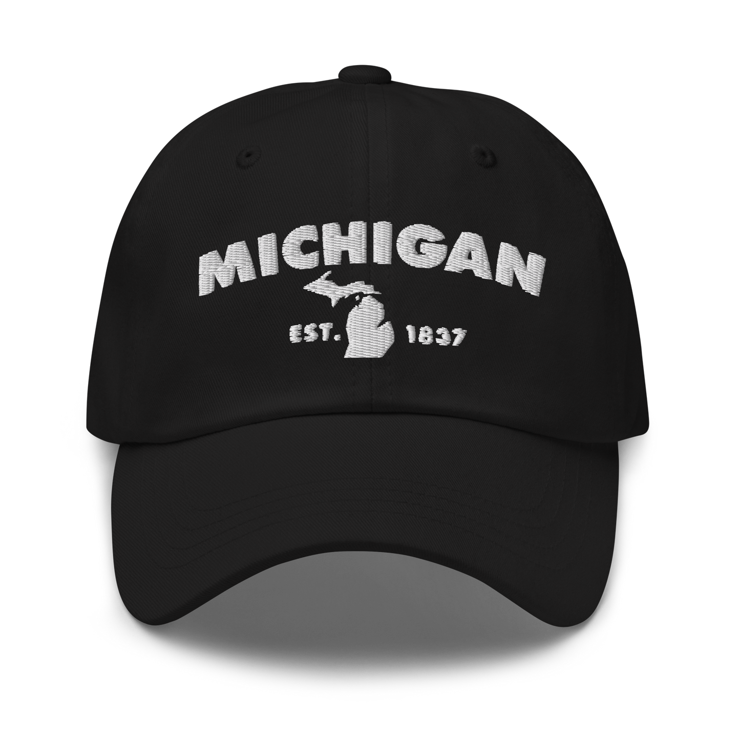 'Michigan EST 1837' Dad Hat (Geometric Sans Font)