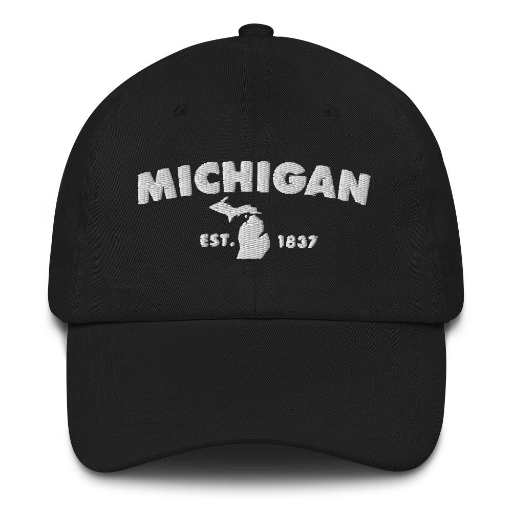 'Michigan EST 1837' Dad Hat (Geometric Sans Font)