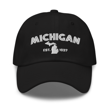 'Michigan EST 1837' Dad Hat (Metalpress Font)