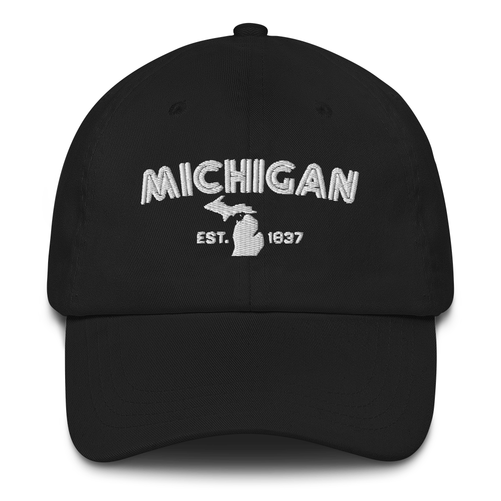 'Michigan EST 1837' Dad Hat (Metalpress Font)