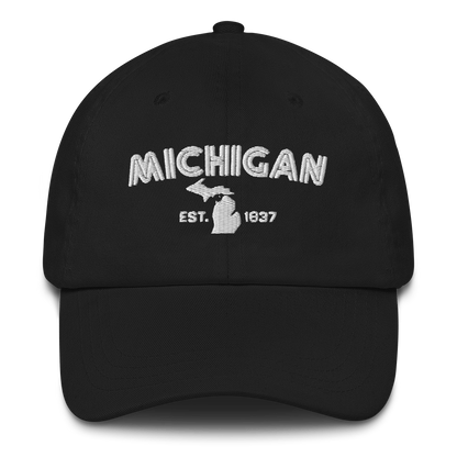 'Michigan EST 1837' Dad Hat (Metalpress Font)