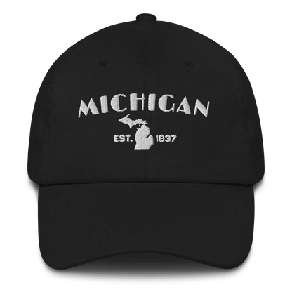 'Michigan EST 1837' Dad Hat (Theatrical Art Deco Font)