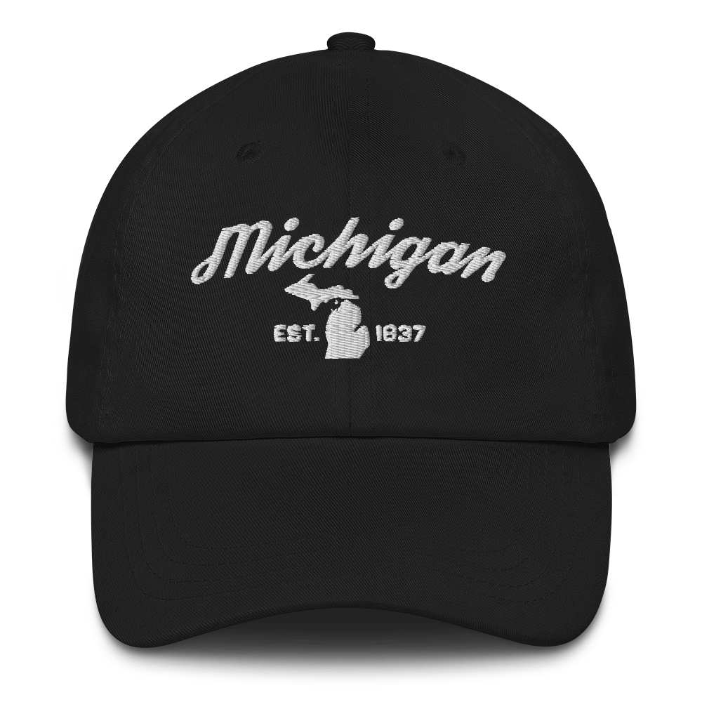 'Michigan EST 1837' Dad Hat (Script Font)