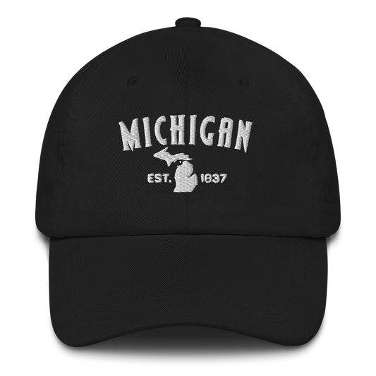 'Michigan EST 1837' Dad Hat (Vicious Mustelid Font)