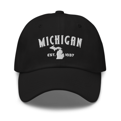 'Michigan EST 1837' Dad Hat (Vicious Mustelid Font)