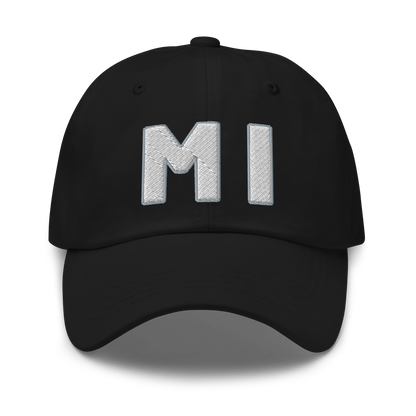 Michigan 'MI' Dad Hat (1940s Baseball Font)