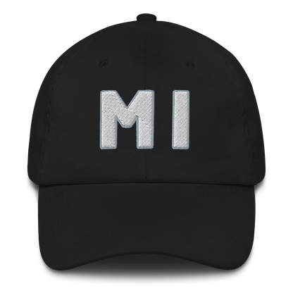 Michigan 'MI' Dad Hat (1940s Baseball Font)