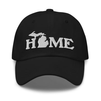 Michigan 'Home' Dad Hat (Woodcut Font)