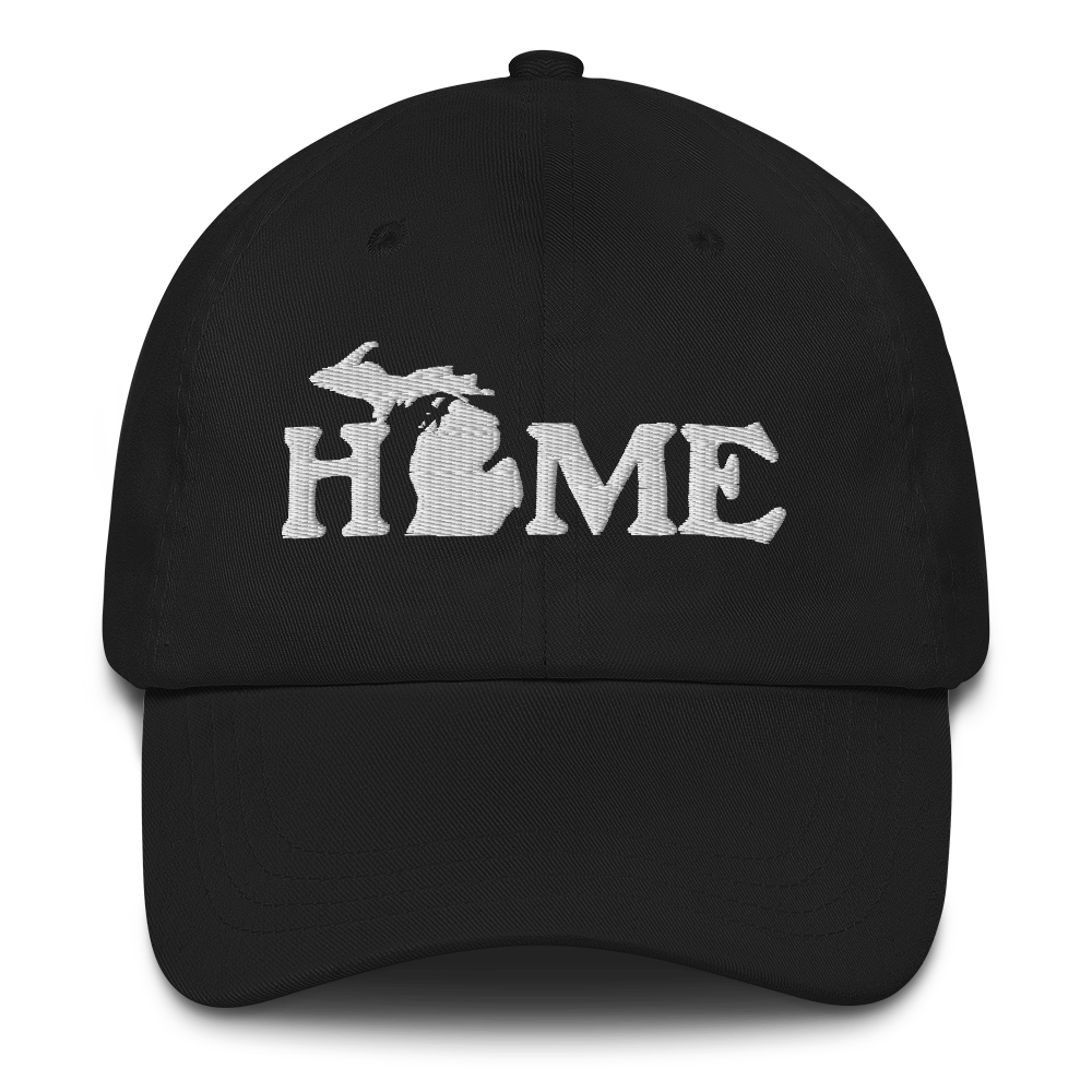 Michigan 'Home' Dad Hat (Woodcut Font)