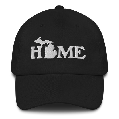 Michigan 'Home' Dad Hat (Woodcut Font)