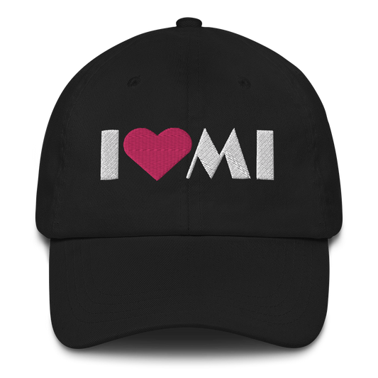 Michigan 'I ❤️ MI' Dad Hat (Art Deco Font)