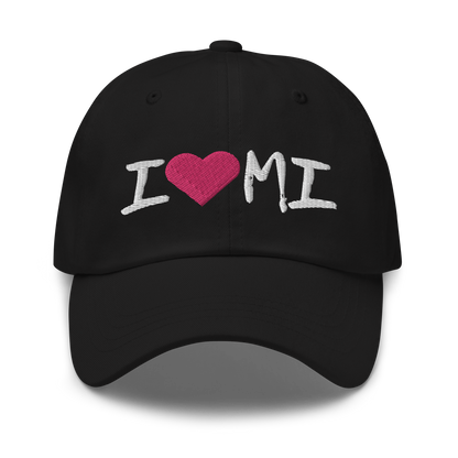 Michigan 'I ❤️ MI' Dad Hat (Brush Font)