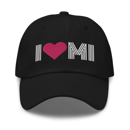 Michigan 'I ❤️ MI' Dad Hat (Metalpress Font)