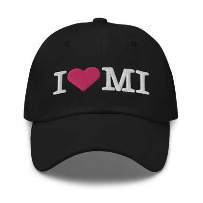 Michigan 'I ❤️ MI' Dad Hat (Typewriter Font)