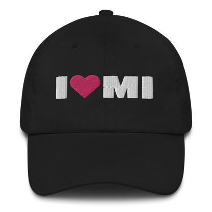 Michigan 'I ❤️ MI' Dad Hat (French Olive Font)