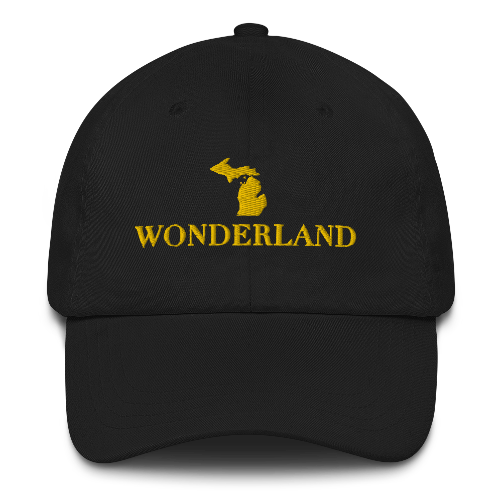 Michigan 'Wonderland' Dad Hat (Didone Font) | Gold Embroidery