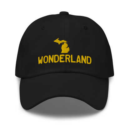 Michigan 'Wonderland' Dad Hat (Licence Plate Font) | Gold Embroidery