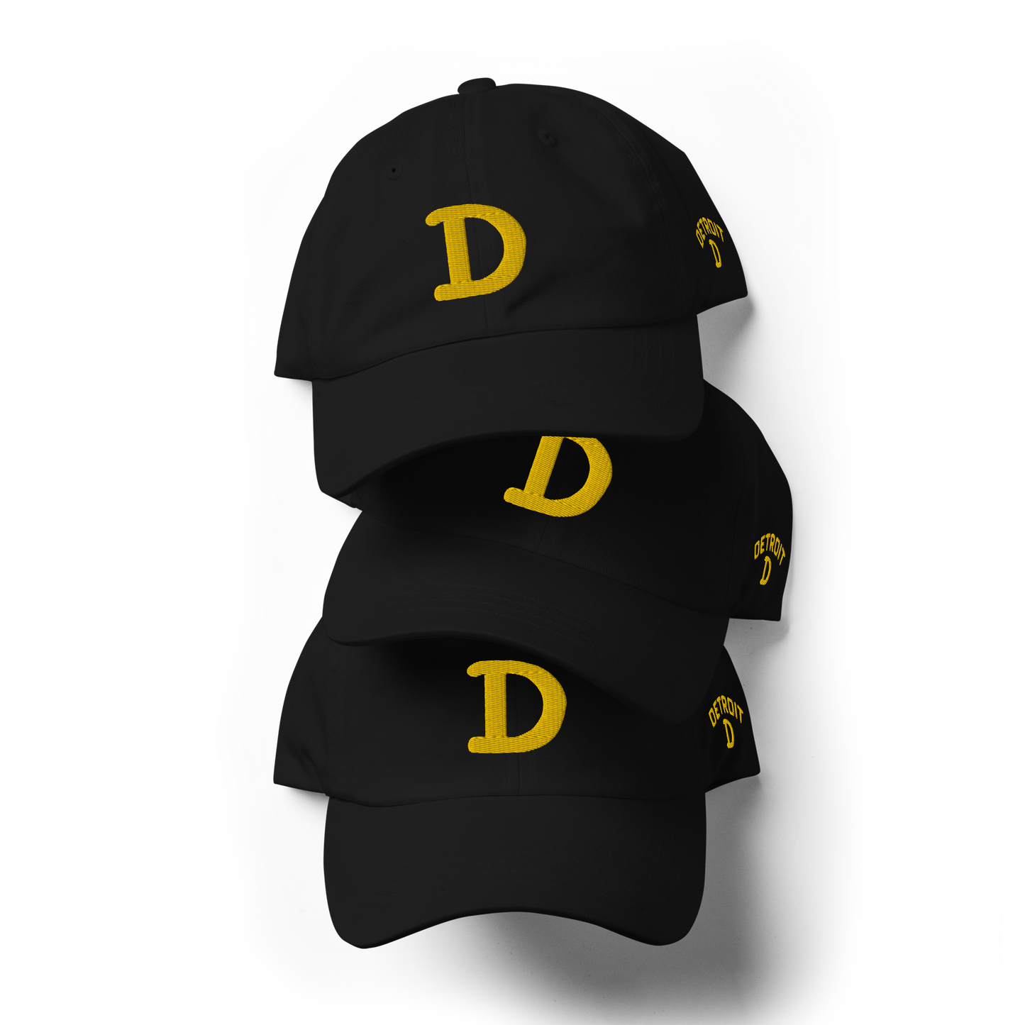 Detroit 'Old French D' Dad Hat (w/ Side Design) | Gold Embroidery