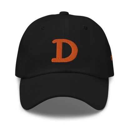 Detroit 'Old French D' Dad Hat (w/ Side Design) | Orange Embroidery