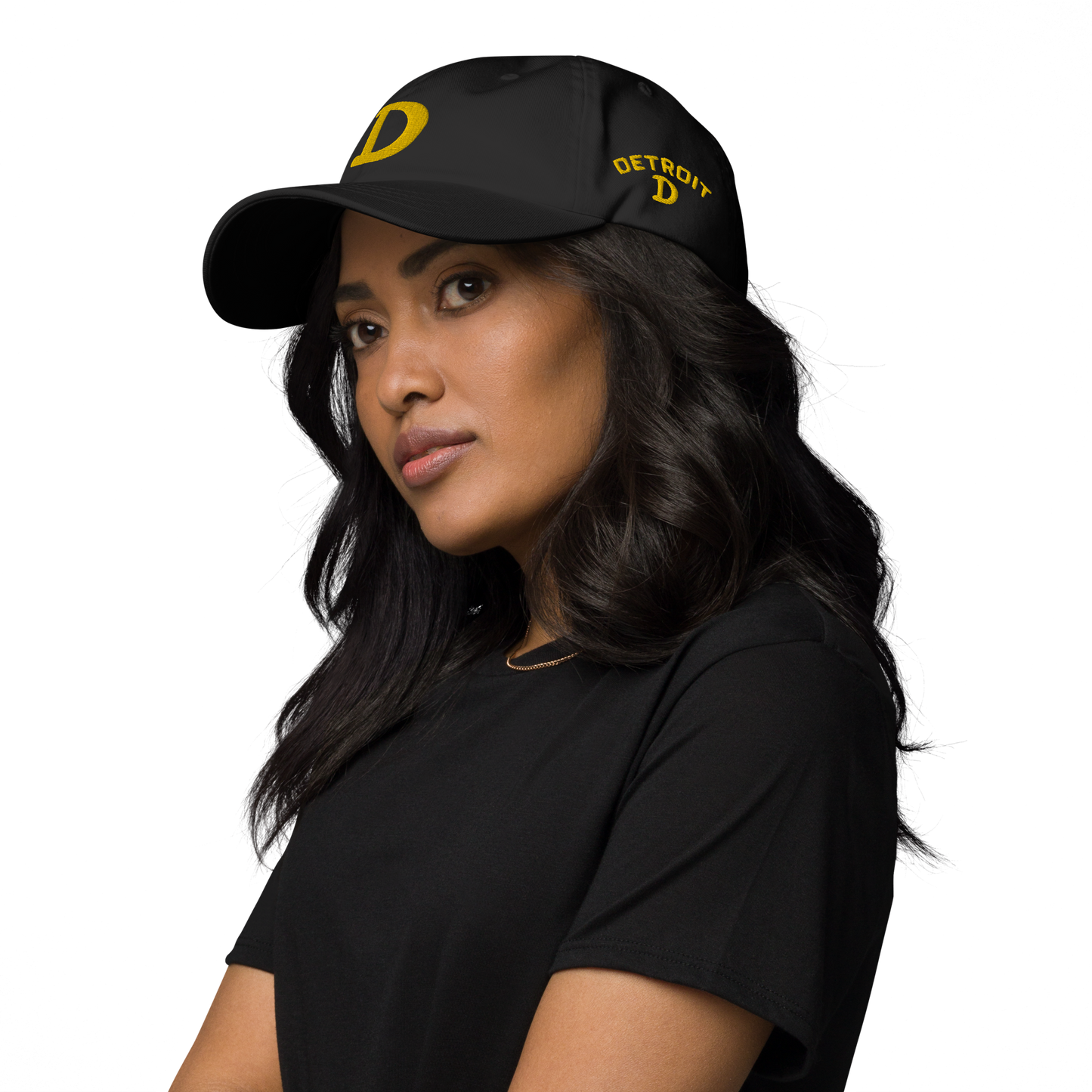 Detroit 'Old French D' Dad Hat (w/ Side Design) | Gold Embroidery