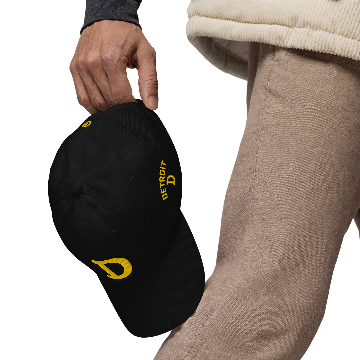 Detroit 'Old French D' Dad Hat (w/ Side Design) | Gold Embroidery