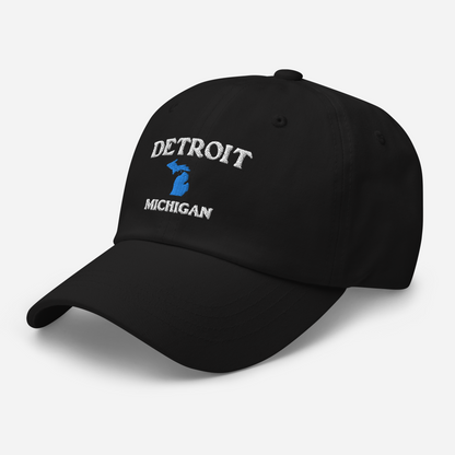 'Detroit Michigan' Dad Hat (w/ Michigan Outline)