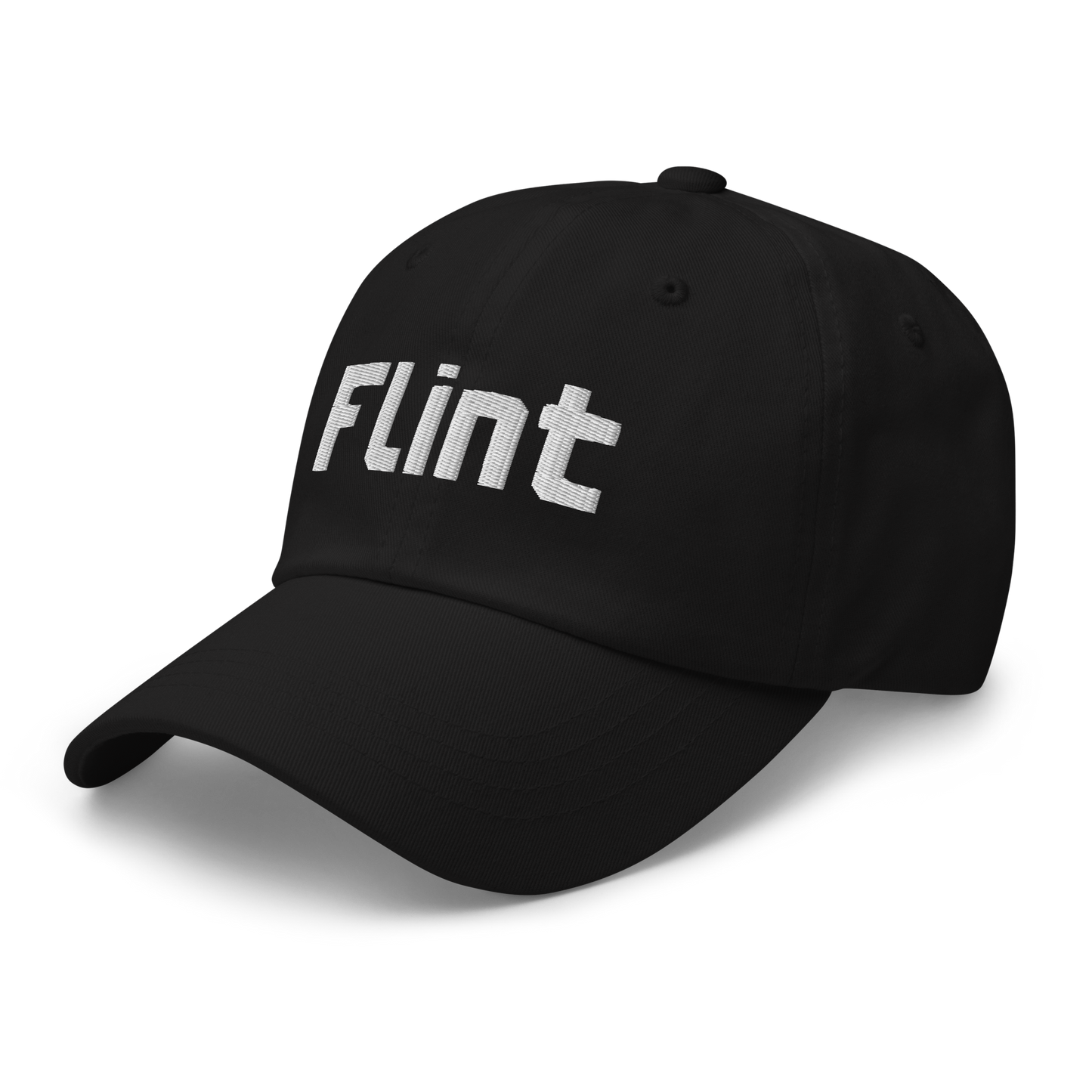 'Flint' Dad Hat | White/Black Embroidery