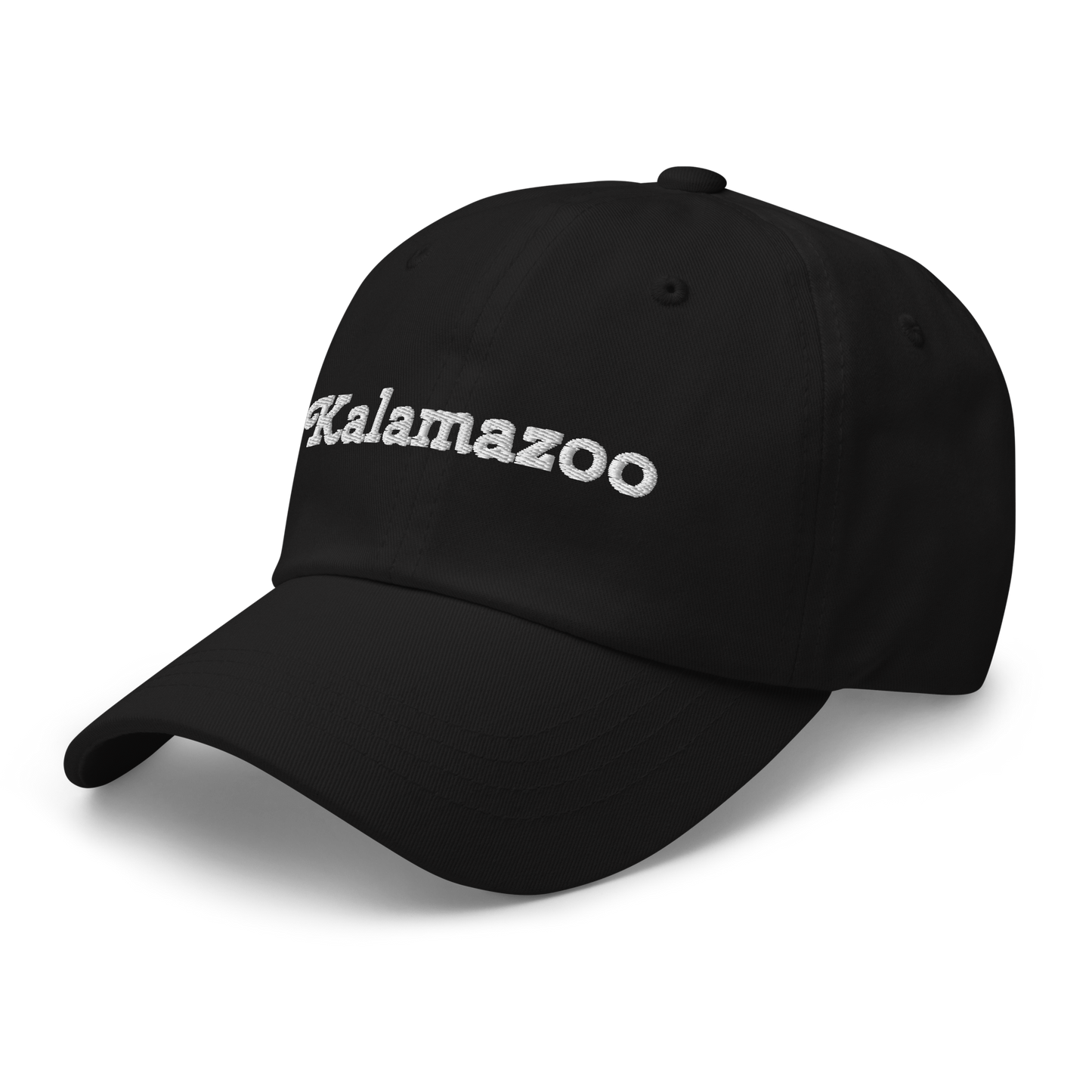 'Kalamazoo' Dad Hat | White/Black Embroidery